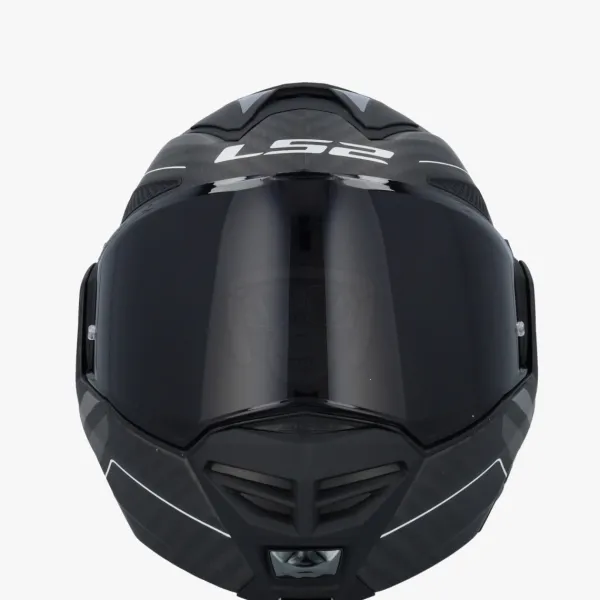 LS2 FF901 Advant X Carbon Horizon Silver Grey> Systeemhelmen|Helmen Met Zonnevizier