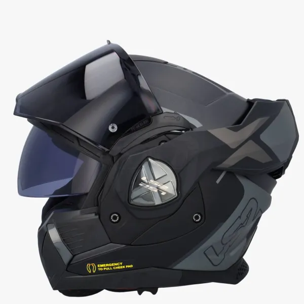 LS2 FF901 Advant X Metryk Matt Titanium 06> Systeemhelmen|Helmen Met Zonnevizier