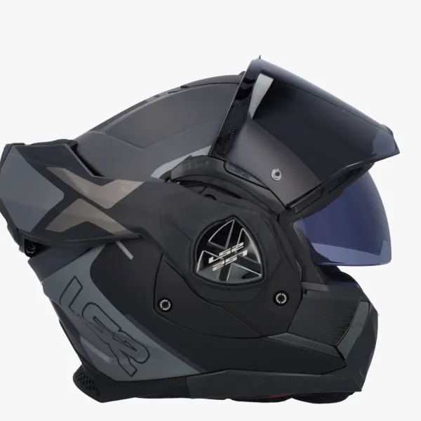LS2 FF901 Advant X Metryk Matt Titanium 06> Systeemhelmen|Helmen Met Zonnevizier