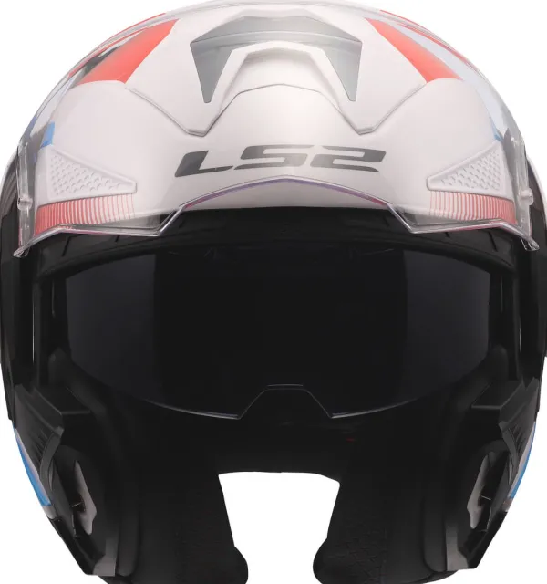 LS2 FF901 Advant X Nova White Blue Red-06> Systeemhelmen|Helmen Met Zonnevizier