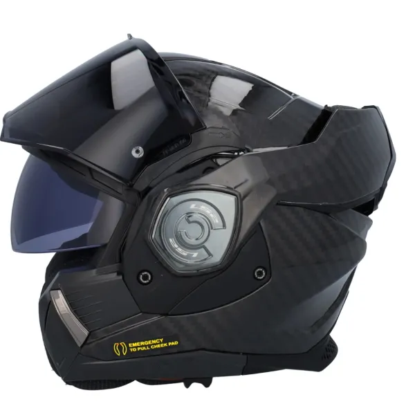 LS2 FF901 Advant X Solid Carbon 06> Systeemhelmen|Helmen Met Zonnevizier