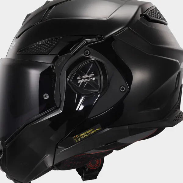LS2 FF901 Advant X Solid Gloss Black 06> Systeemhelmen|Helmen Met Zonnevizier
