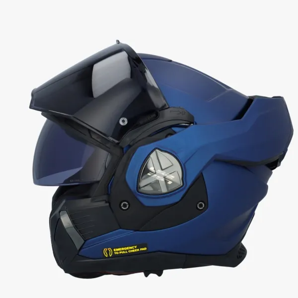 LS2 FF901 Advant X Solid Navy Blue> Systeemhelmen|Helmen Met Zonnevizier