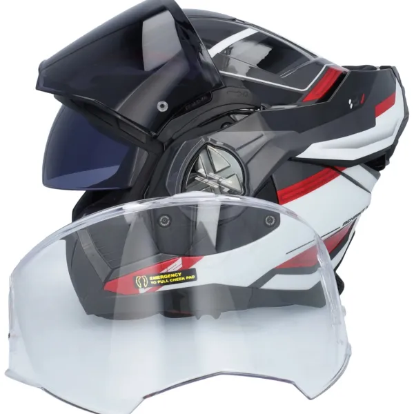 LS2 FF901 Advant X Spectrum Black White Red 06> Systeemhelmen|Helmen Met Zonnevizier