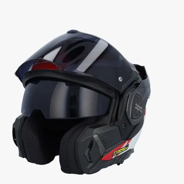 LS2 FF901 Advant X Spectrum Black White Red 06> Systeemhelmen|Helmen Met Zonnevizier