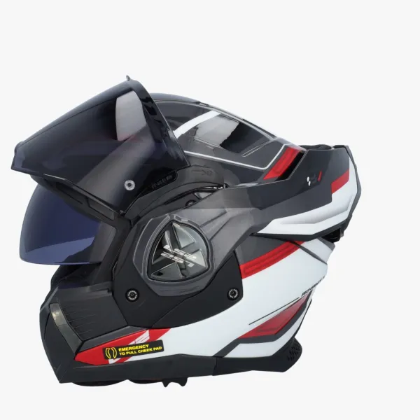 LS2 FF901 Advant X Spectrum Black White Red 06> Systeemhelmen|Helmen Met Zonnevizier