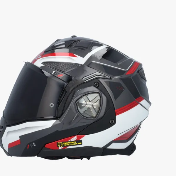 LS2 FF901 Advant X Spectrum Black White Red 06> Systeemhelmen|Helmen Met Zonnevizier