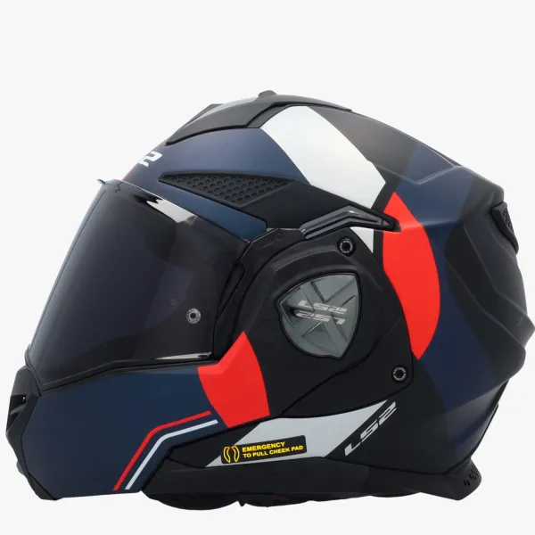 LS2 FF901 Advant X Ultra Blue Red> Systeemhelmen|Helmen Met Zonnevizier
