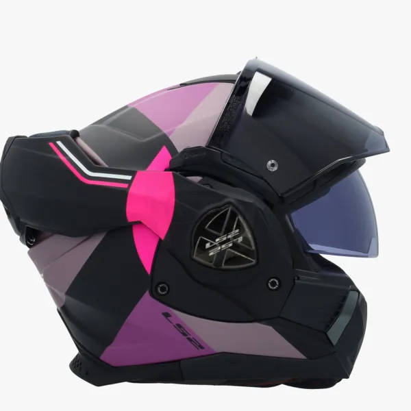 LS2 FF901 Advant X Ultra Grey Purple> Systeemhelmen|Helmen Met Zonnevizier
