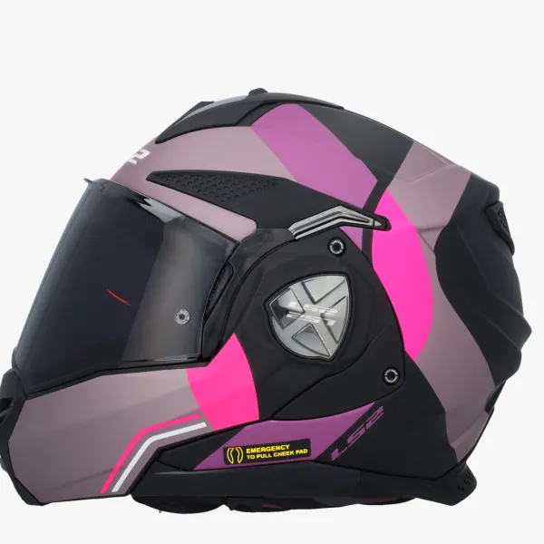LS2 FF901 Advant X Ultra Grey Purple> Systeemhelmen|Helmen Met Zonnevizier