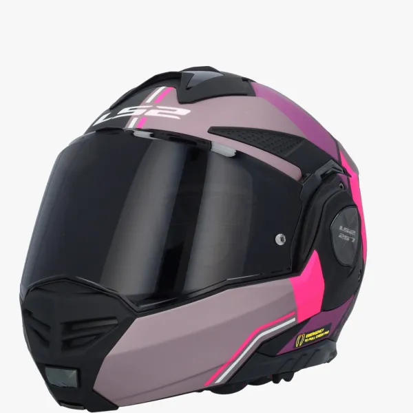 LS2 FF901 Advant X Ultra Grey Purple> Systeemhelmen|Helmen Met Zonnevizier
