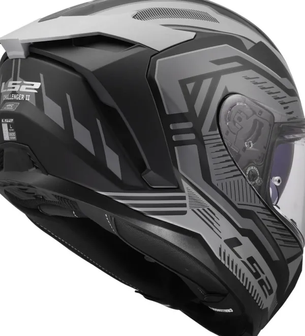 LS2 FF817 Challenger II Dravix Grey> Integraalhelmen|Race Helmen