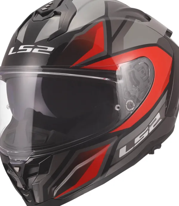 LS2 FF817 Challenger II Viper Grey Red> Integraalhelmen|Race Helmen