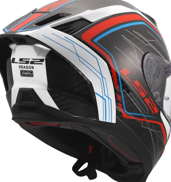 LS2 FF807 Dragon Subic White Blue Red> Integraalhelmen|Race Helmen
