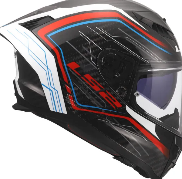 LS2 FF807 Dragon Subic White Blue Red> Integraalhelmen|Race Helmen