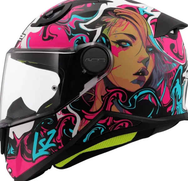 LS2 FF812 Kinderhelm Cyberg Purple Cyan> Kinder Scooterhelmen