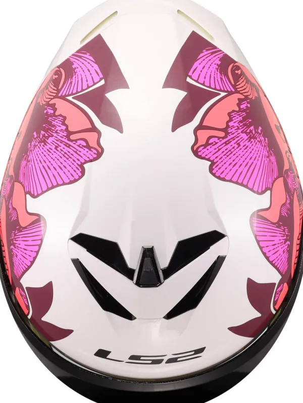 LS2 FF820 Rapid III Poppies Ii White Pink> Integraalhelmen