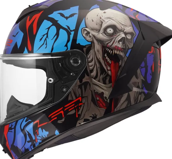 LS2 FF820 Rapid III Zombie Ii Black Red Blue> Integraalhelmen