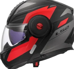 LS2 FF902 Scope II Duria Black Red> Systeemhelmen|Helmen Met Zonnevizier