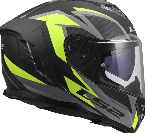 LS2 FF818 Storm III Dynamo Black H-V Yellow> Integraalhelmen|Race Helmen