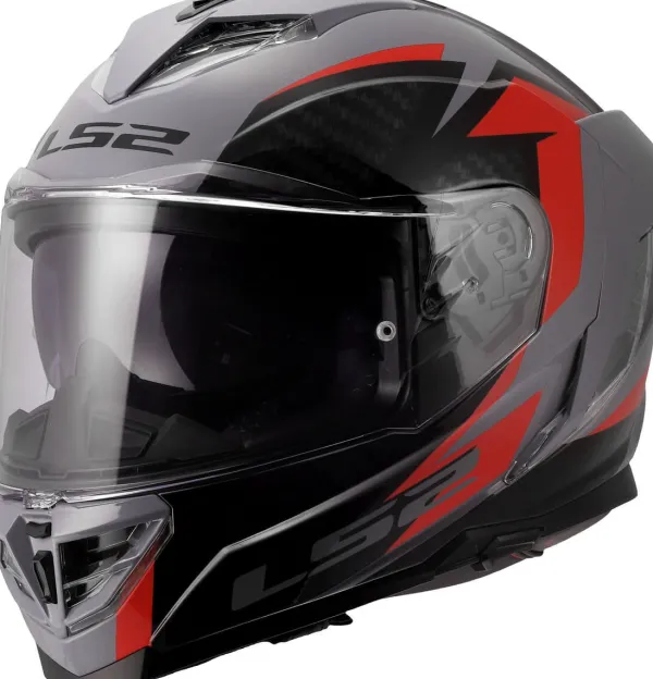 LS2 FF818 Storm III Dynamo Grey Red> Integraalhelmen|Race Helmen