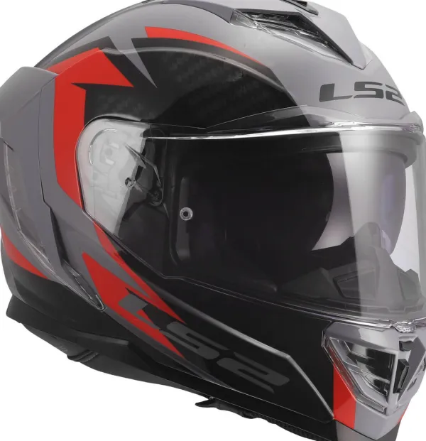 LS2 FF818 Storm III Dynamo Grey Red> Integraalhelmen|Race Helmen