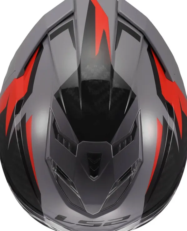 LS2 FF818 Storm III Dynamo Grey Red> Integraalhelmen|Race Helmen