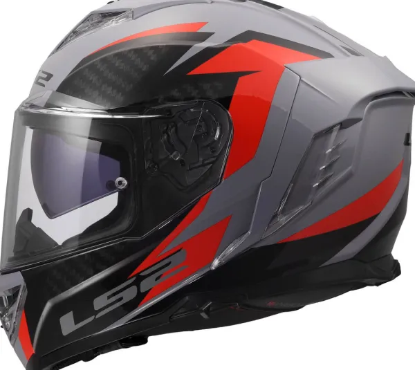 LS2 FF818 Storm III Dynamo Grey Red> Integraalhelmen|Race Helmen