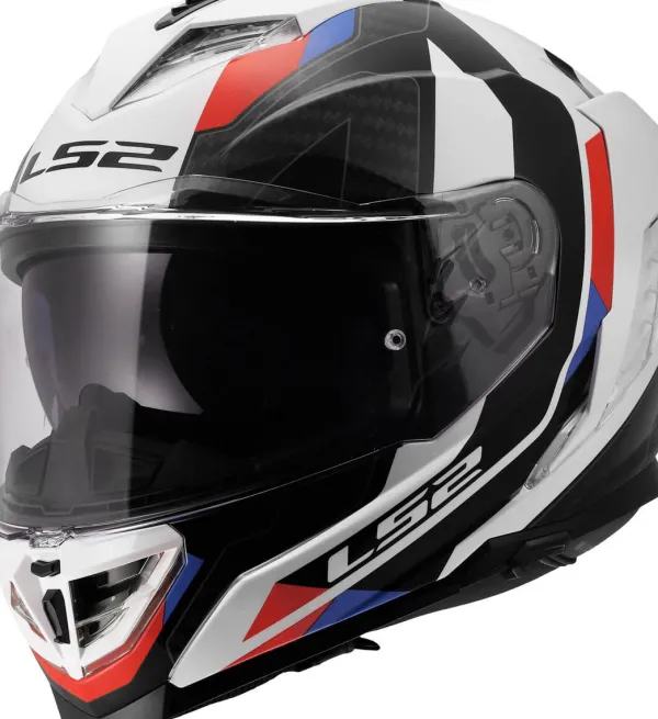 LS2 FF818 Storm III Sporty White Blue Red> Integraalhelmen|Race Helmen