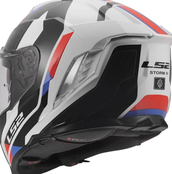 LS2 FF818 Storm III Sporty White Blue Red> Integraalhelmen|Race Helmen