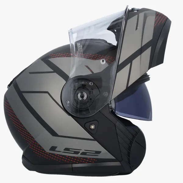 LS2 FF908 Strobe II Code Black Grey> Systeemhelmen|Helmen Met Zonnevizier