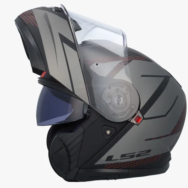 LS2 FF908 Strobe II Code Black Grey> Systeemhelmen|Helmen Met Zonnevizier