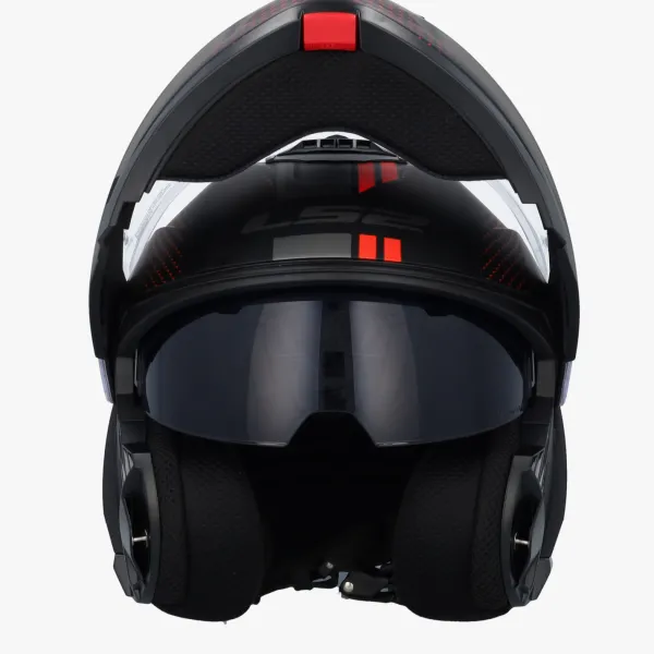 LS2 FF908 Strobe II Code Black Grey> Systeemhelmen|Helmen Met Zonnevizier