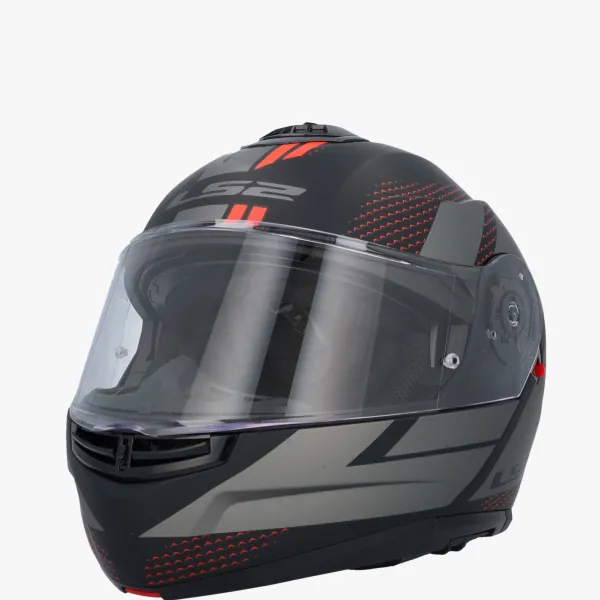 LS2 FF908 Strobe II Code Black Grey> Systeemhelmen|Helmen Met Zonnevizier