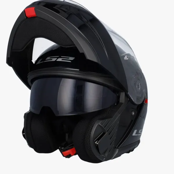 LS2 FF908 Strobe II Gloss Black> Systeemhelmen|Helmen Met Zonnevizier