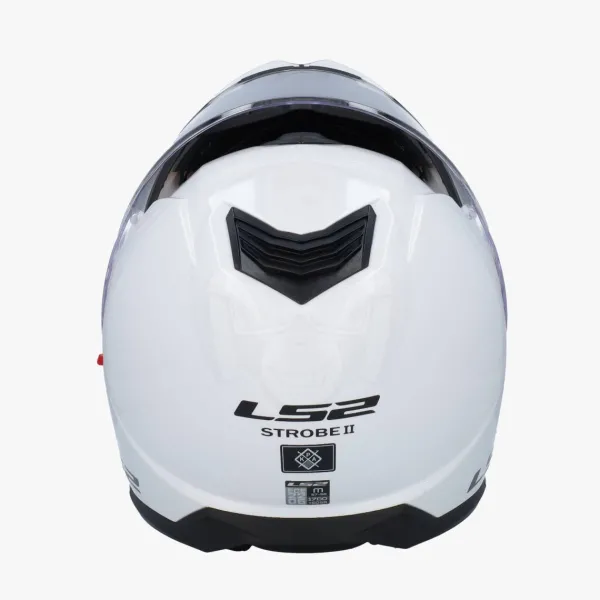 LS2 FF908 Strobe II Gloss White> Systeemhelmen|Helmen Met Zonnevizier