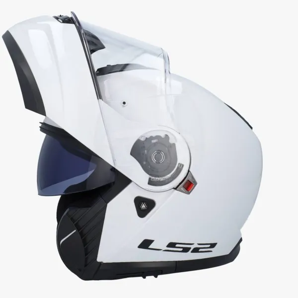 LS2 FF908 Strobe II Gloss White> Systeemhelmen|Helmen Met Zonnevizier