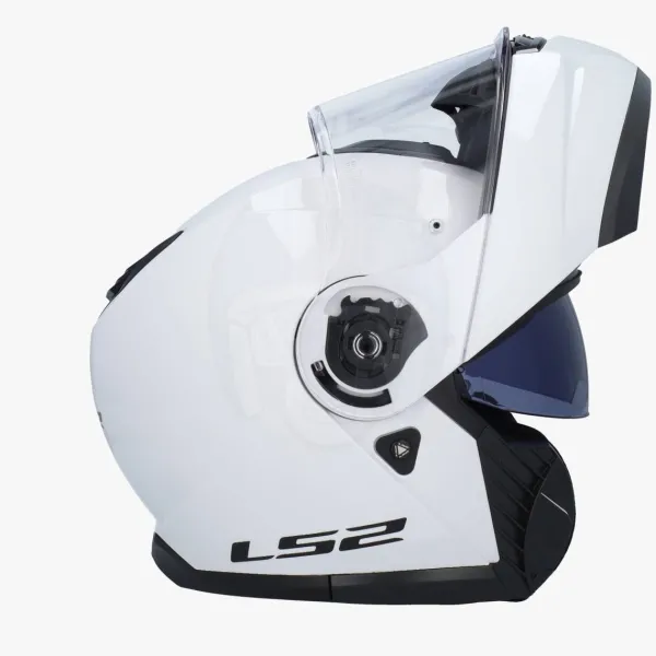 LS2 FF908 Strobe II Gloss White> Systeemhelmen|Helmen Met Zonnevizier