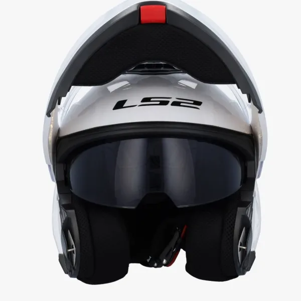 LS2 FF908 Strobe II Gloss White> Systeemhelmen|Helmen Met Zonnevizier