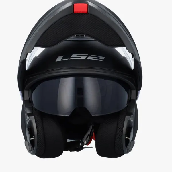 LS2 FF908 Strobe II Matt Black> Systeemhelmen|Helmen Met Zonnevizier