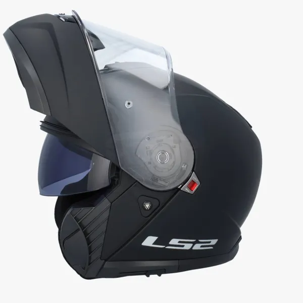 LS2 FF908 Strobe II Matt Black> Systeemhelmen|Helmen Met Zonnevizier