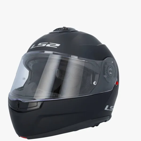 LS2 FF908 Strobe II Matt Black> Systeemhelmen|Helmen Met Zonnevizier