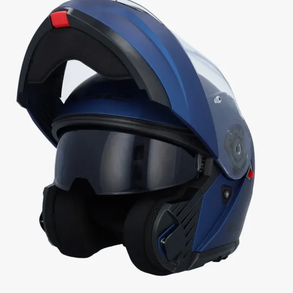 LS2 FF908 Strobe II Matt Navy Blue> Systeemhelmen|Helmen Met Zonnevizier