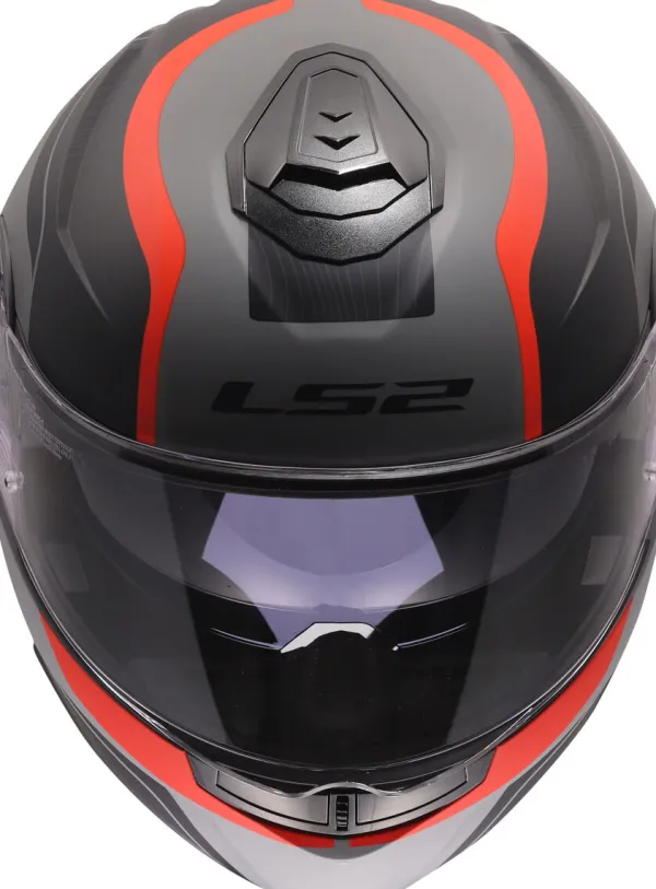 LS2 FF908 Strobe II Monza Black Grey Red-06> Systeemhelmen|Helmen Met Zonnevizier