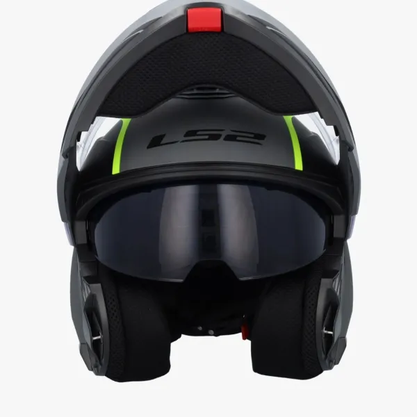 LS2 FF908 Strobe II Monza Mat Black H-V Yellow> Systeemhelmen|Helmen Met Zonnevizier