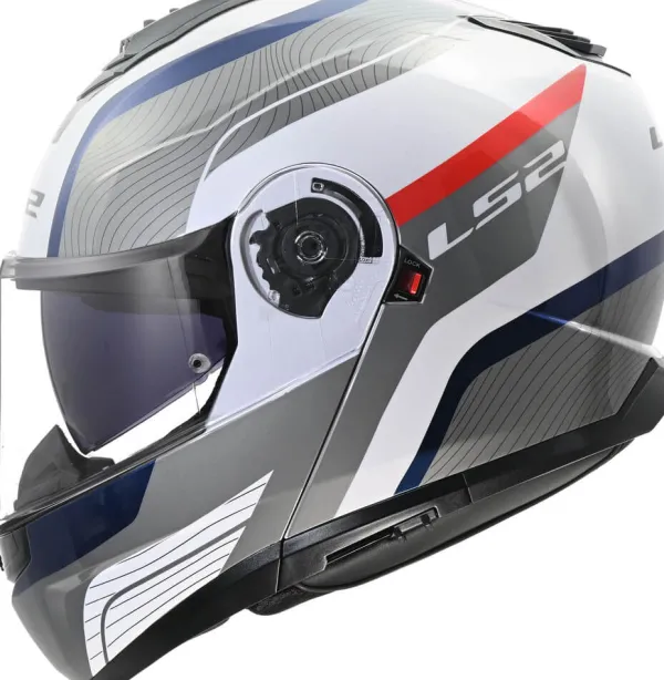 LS2 FF908 Strobe II Monza White Blue Red> Systeemhelmen|Helmen Met Zonnevizier