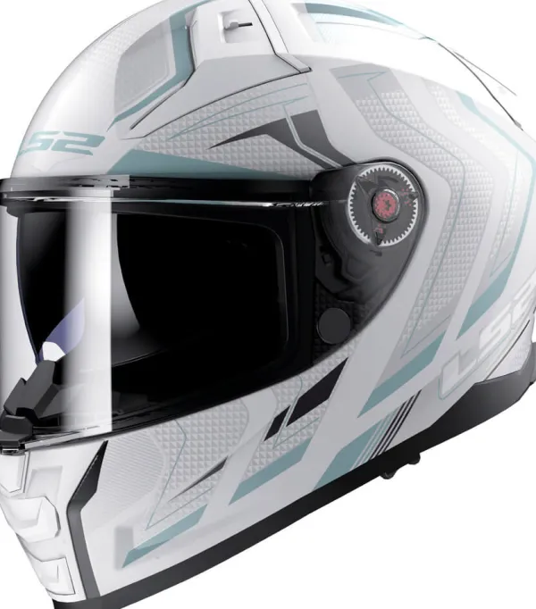 LS2 FF811 Vector II Alizer Matt White Silver> Integraalhelmen|Helmen Met Zonnevizier