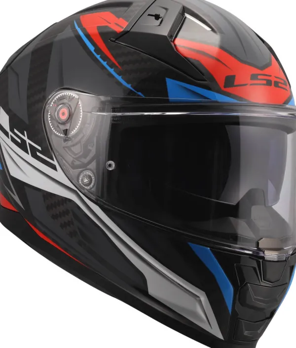 LS2 FF811 Vector II C Savage White Blue Red-06> Integraalhelmen|Helmen Met Zonnevizier
