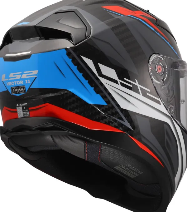 LS2 FF811 Vector II C Savage White Blue Red-06> Integraalhelmen|Helmen Met Zonnevizier