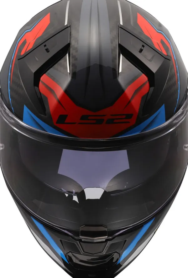 LS2 FF811 Vector II C Savage White Blue Red-06> Integraalhelmen|Helmen Met Zonnevizier